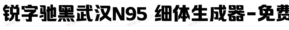 锐字驰黑武汉N95 细体生成器字体转换